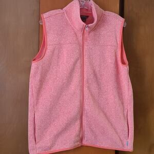 Womans Eddie Bauer Fleece Vest Coral Large Outdoor Layering Full Zip